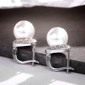 Simple Fashion Round Zircon And Faux Pearl Stud Earrings For Women Jewelry view 2