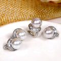 Simple Fashion Round Zircon And Faux Pearl Stud Earrings For Women Jewelry view 1