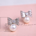 Sweet Bowknot Imitation Pearl Stud Earrings For Women Korean Japanese Elegant Jewelry view 5