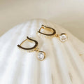 Gold Plated Copper Hoop Earrings With Full Cubic Zirconia Pave For Women, OL Fashion Jewelry view 3