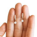 Gold Plated Copper Hoop Earrings With Full Cubic Zirconia Pave For Women, OL Fashion Jewelry view 5