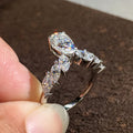 Elegant Pear Shape Water Drop Zircon Ring For Women Fashion Engagement Finger Jewelry view 3