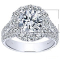 Round Micro Pave Simulated Cubic Zirconia Engagement Ring, European Fashion Jewelry view 5