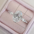 European 10x14mm Oval Zircon Wedding Ring For Women, Trendy Engagement Finger Jewelry view 5