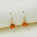 Halloween Pumpkin Witch Hat Ghost Broom Enamel Alloy Drop Dangle Party Jewelry For Women Earrings view 3