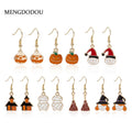 Halloween Pumpkin Witch Hat Ghost Broom Enamel Alloy Drop Dangle Party Jewelry For Women Earrings view 1