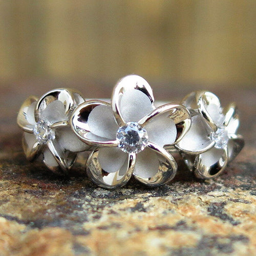French Vintage Zircon Flower Ring For Women Minimalist Versatile Open Tail Finger Jewelry