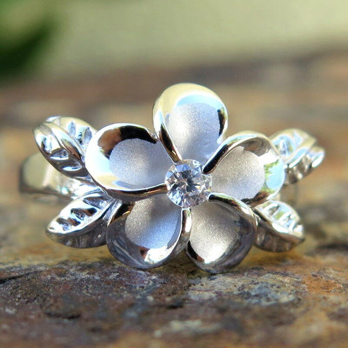 French Vintage Zircon Flower Ring For Women Minimalist Versatile Open Tail Finger Jewelry