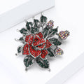 Alloy Rhinestone Flower Brooch Pin For Coat And Jacket Decoration view 4