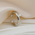 Korean Style Cute Playful Cat Ear Ring Simple Copper Animal Cat Paw Adjustable Open Finger Ring view 3