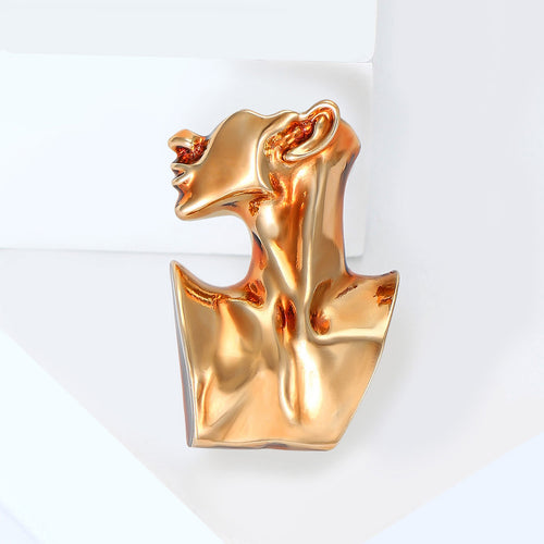 Alloy Abstract Sculpture Brooch Pin For Coats And Cardigans