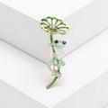 Alloy Frog Leaf Brooch Pin For Women's Coats And Cardigans view 1