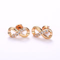 Shiny Infinity Symbol Stud Earrings Figure Eight Valentine Gift Fashion Ear Jewelry view 2