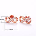Shiny Infinity Symbol Stud Earrings Figure Eight Valentine Gift Fashion Ear Jewelry view 4