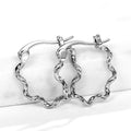 Korean Japanese Style Water Ripple Irregular Earrings, Elegant Stud Dangle Ear Jewelry view 3