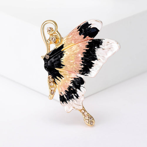Alloy Enamel Butterfly Brooch Pin For Shawls Coats And Shirts