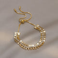 Adjustable Alloy Geometric Line Sequin Bangle For Women, Trendy Summer OL Fashion Jewelry view 1