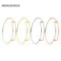 Minimal Smooth Plain Open Bangle, DIY Adjustable Push Pull Metal Bracelet For Handmade Jewelry view 1