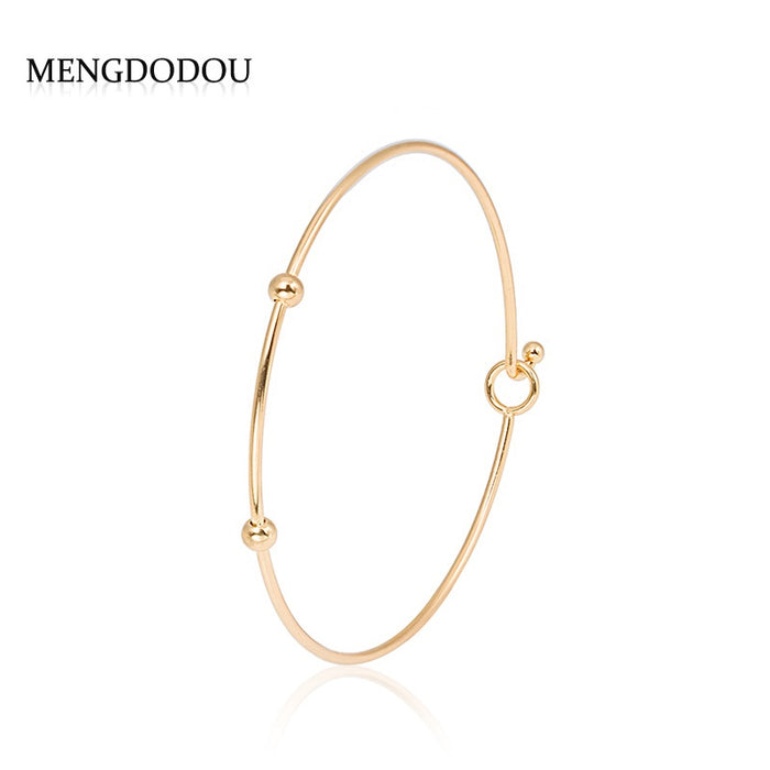 Korean Minimalist Smooth Open Cuff Bracelet Adjustable Plain Bangle For DIY Jewelry Making