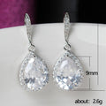 Exquisite Full Pave Teardrop Zircon Earrings For Women Bridal Banquet Jewelry Accessories view 5