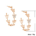 Fashion Large Hoop Zircon Butterfly Drop Earrings For Women, Statement Slimming Jewelry view 5