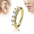 Copper Piercing Accessory With Single Row Zircon, Spiral Cartilage Nose Ring Earring Earrings view 7