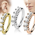 Copper Piercing Accessory With Single Row Zircon, Spiral Cartilage Nose Ring Earring Earrings view 2