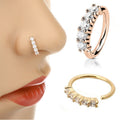 Copper Piercing Accessory With Single Row Zircon, Spiral Cartilage Nose Ring Earring Earrings view 1