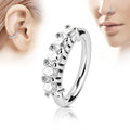 Copper Piercing Accessory With Single Row Zircon, Spiral Cartilage Nose Ring Earring Earrings view 8