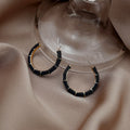 Elegant C-Shaped Bamboo Segment Enamel Alloy Hoop Stud Earrings For Women European Style Earrings view 4