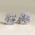 Sweet Elegant Flower Zircon Stud Earrings Delicate Copper Earrings For Women's Fashion Jewelry view 5