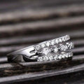 Korean Japanese Style Simple Hollow Zircon Ring For Women Fashion Plain Band Midi Ring view 3