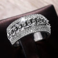 Hip Hop Micro Pave Zircon Cuban Chain Ring Trendy Unisex Finger Ring Jewelry view 4