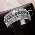 Hip Hop Micro Pave Zircon Cuban Chain Ring Trendy Unisex Finger Ring Jewelry view 5