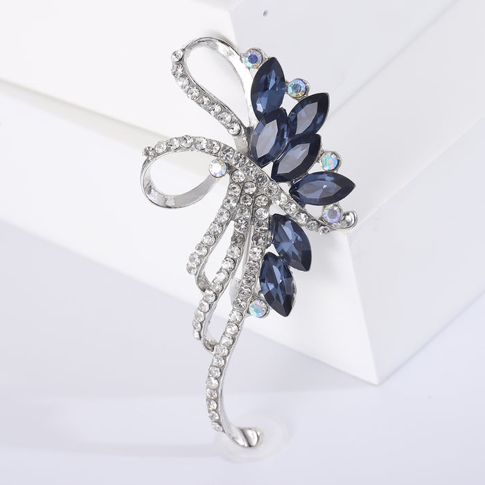 Alloy Crystal Bauhinia Bouquet Brooch Pin For Sweaters And Suits