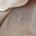 Elegant Irregular Gold Alloy Geometric Bar Drop Stud Earrings For Women Minimalist Metal Line Earrings view 2