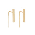 Elegant Irregular Gold Alloy Geometric Bar Drop Stud Earrings For Women Minimalist Metal Line Earrings view 5