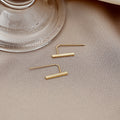 Elegant Irregular Gold Alloy Geometric Bar Drop Stud Earrings For Women Minimalist Metal Line Earrings view 4
