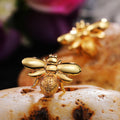 Korean Style Minimalist Small Bee Stud Earrings, Cute Fashion Women's Ear Jewelry view 2