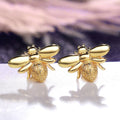 Korean Style Minimalist Small Bee Stud Earrings, Cute Fashion Women's Ear Jewelry view 3