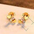 Creative Interlocking Heart Zircon Stud Earrings, Versatile Sweet Student Ear Jewelry Accessories view 5