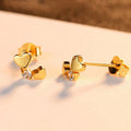 Creative Interlocking Heart Zircon Stud Earrings, Versatile Sweet Student Ear Jewelry Accessories view 3