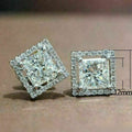 Minimalist Quadrilateral Zircon Stud Earrings For Women, European Fashion Jewelry view 3