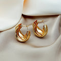 Elegant Korean Style Gold Alloy Multi Layer C Shaped Chunky Hoop Ear Cuff Fashion Women's Earrings view 4