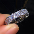 Women's Full Eternity Single Row Triangle Titanium Zircon Ring, Fashion Gift Jewelry view 2