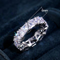 Women's Full Eternity Single Row Triangle Titanium Zircon Ring, Fashion Gift Jewelry view 5