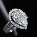 European Style Pear Shaped Water Drop Zircon Ring For Women Wedding Anniversary Jewelry view 2