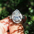 European Style Pear Shaped Water Drop Zircon Ring For Women Wedding Anniversary Jewelry view 3
