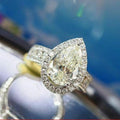 European Style Pear Shaped Water Drop Zircon Ring For Women Wedding Anniversary Jewelry view 4