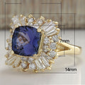 Alloy Inlaid Deep Blue Zircon Ring For Women Cross Border Fashion Finger Jewelry view 5